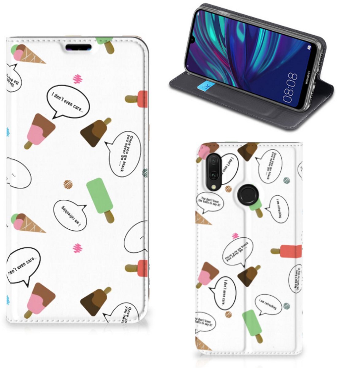 Huawei Y7 hoesje Y7 Pro (2019) Flip Style Cover IJsjes