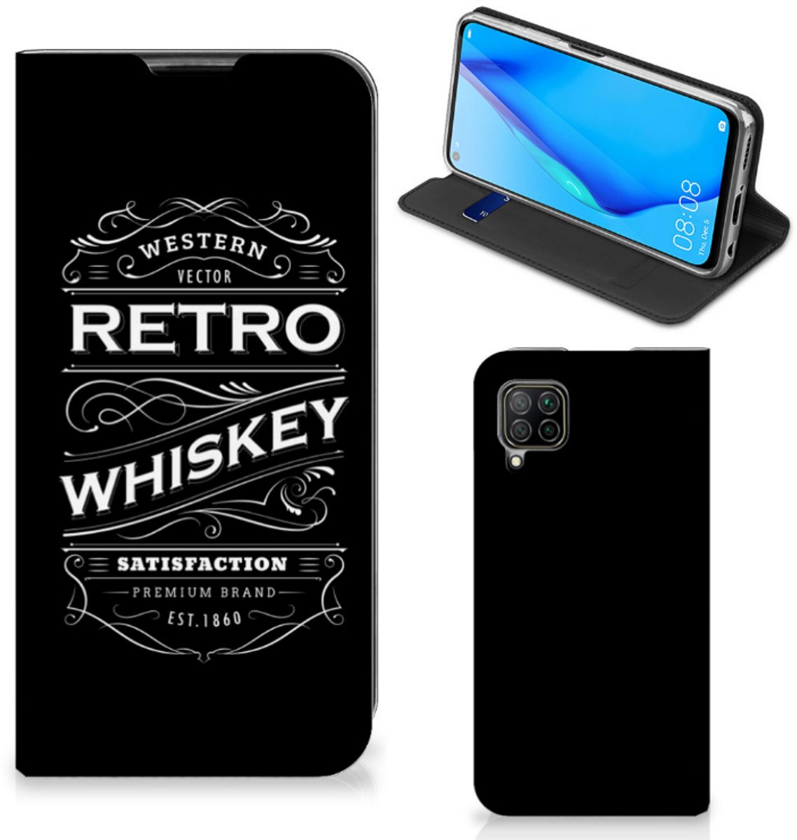 Huawei P40 Lite Flip Style Cover Whiskey
