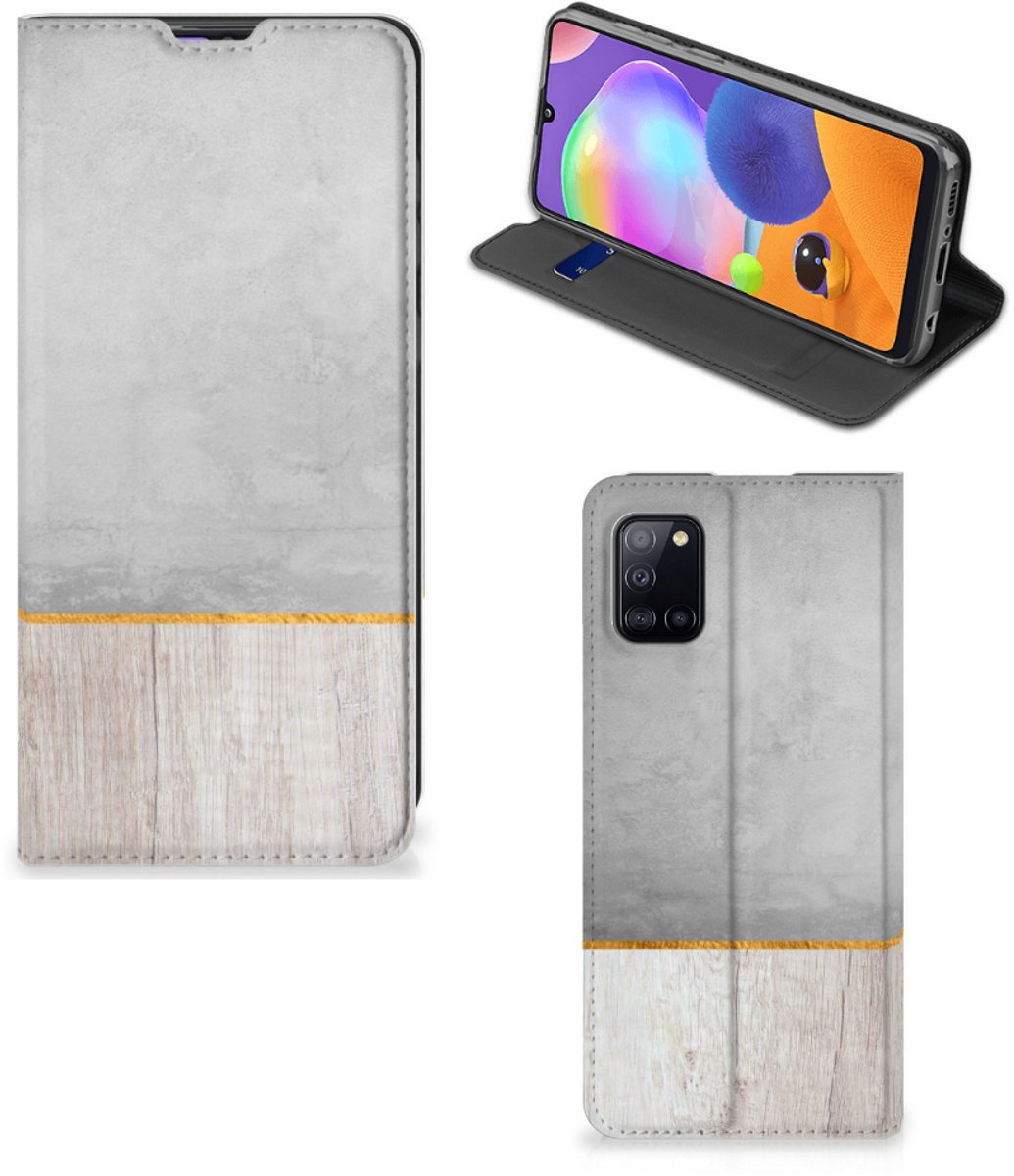 Samsung Galaxy A31 Book Wallet Case Wood Concrete