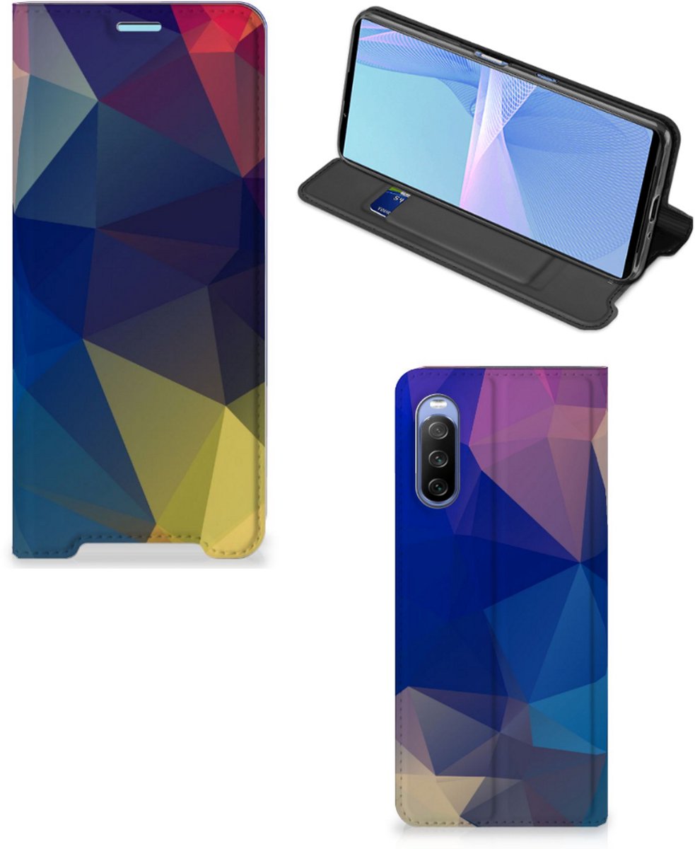 Sony Xperia 10 III Stand Case Polygon Dark