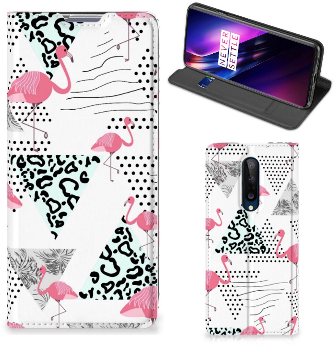 OnePlus 8 Hoesje maken Flamingo Triangle