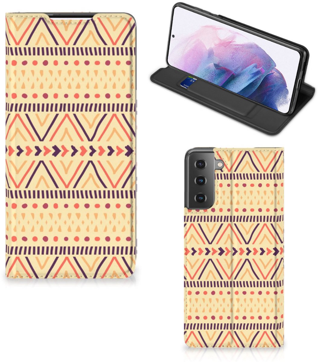 Samsung Galaxy S21 Plus Hoesje met Magneet Aztec Yellow