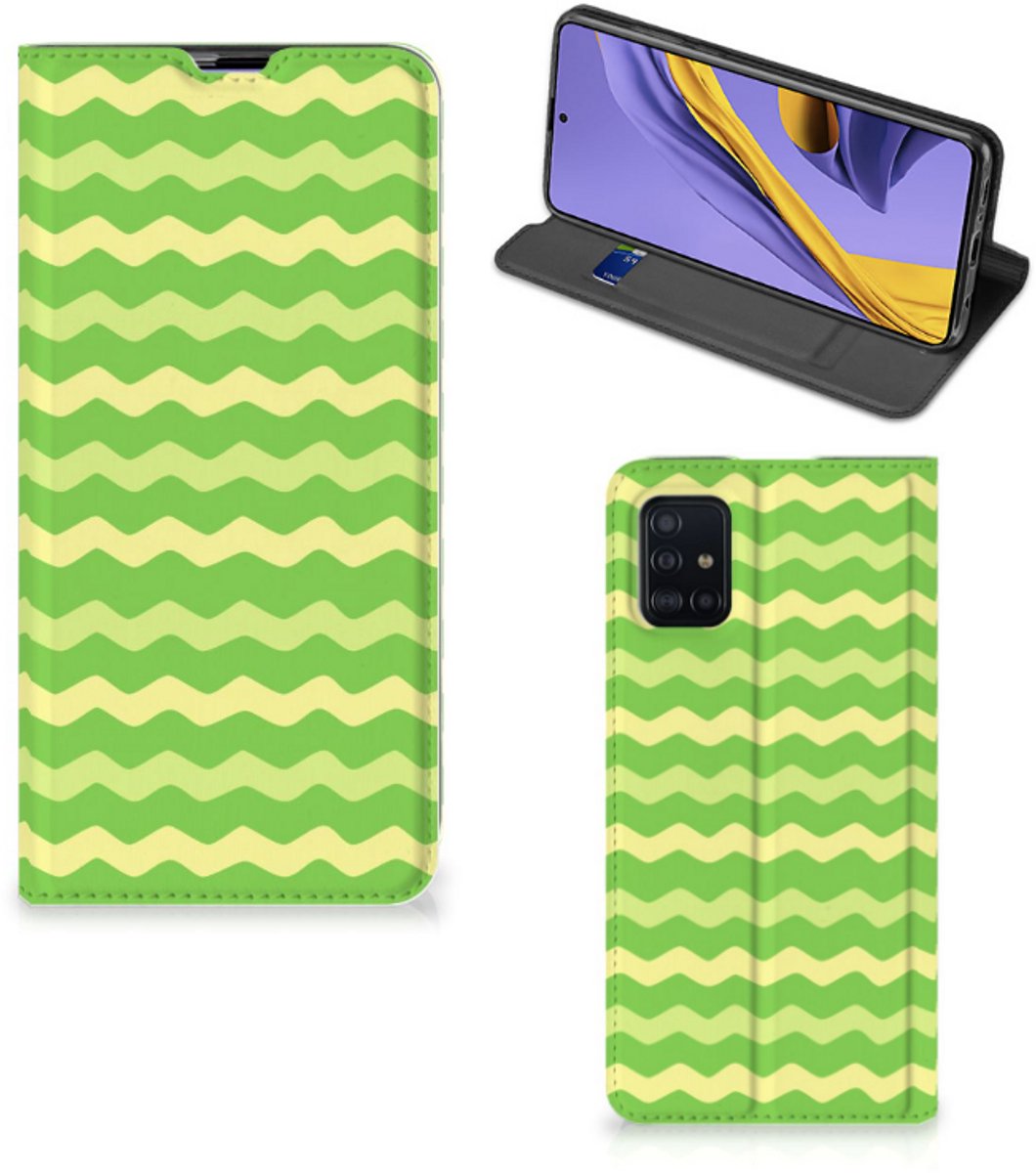 Samsung Galaxy A51 Hoesje met Magneet Waves Green