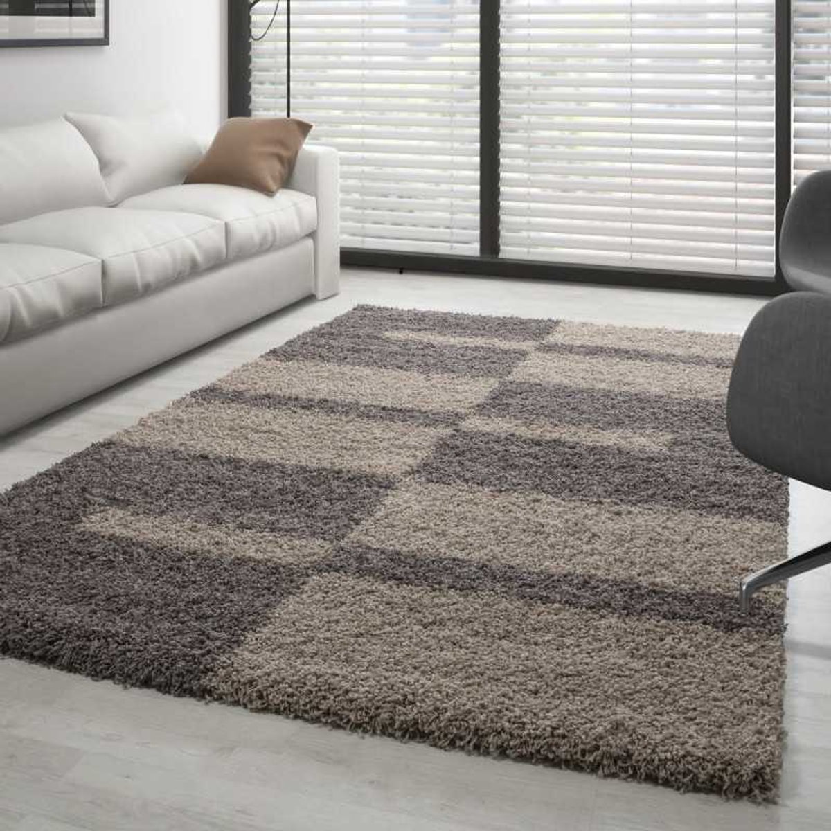 TapisTrend Harig tapijt Taupe-mokka 80x150 cm Gala Shaggy, Langpolig Design
