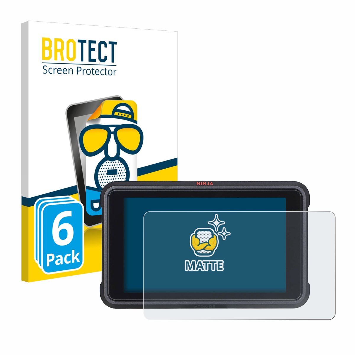 BROTECT - Screenprotector voor Atomos Ninja V - Folie Beschermfolie matte 6 Stuks