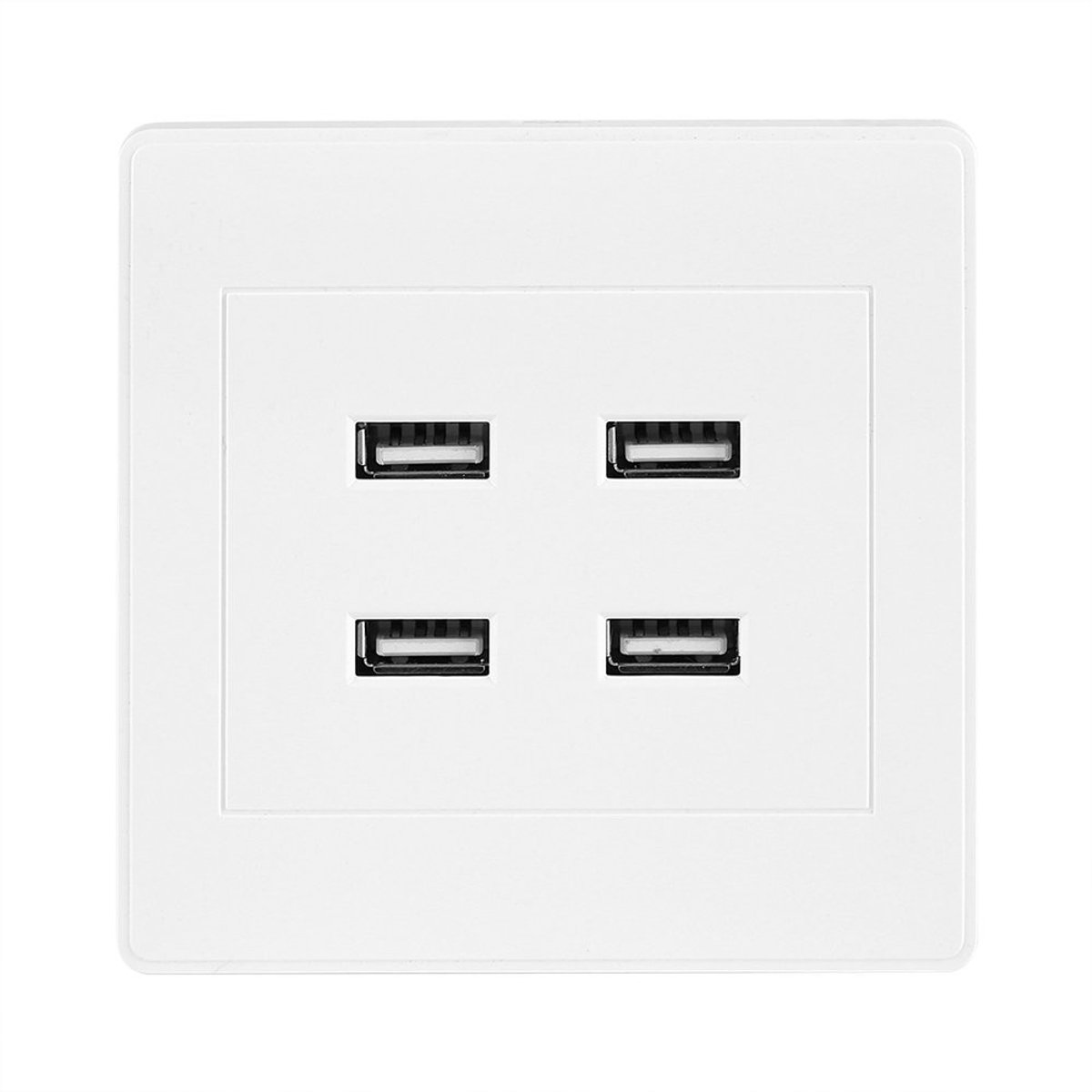Dailygoods - USB-wandcontactdoos - 4-poorts USB-wandoplader - Snel Oplaadblok - Compact formaat - Elektrisch Stopcontact - Ideaal voor thuiskantoor -