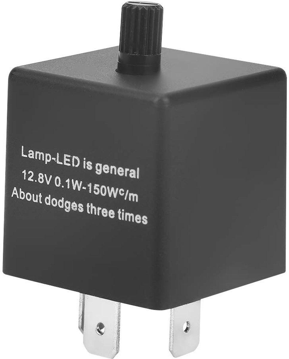 Dailygoods - LED Flash Relay - Verstelbare Auto Indicator - Voor Verlichting - 12.8V - 3-Pin - Betrouwbaar - Automatisch - Geschikt voor Auto's - Comp