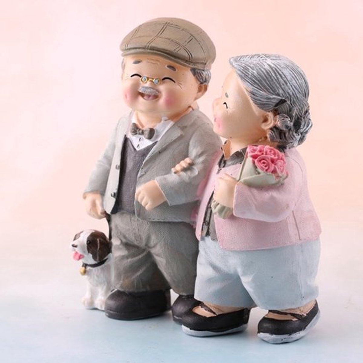 Huwelijksverjaardag voor Koppel, Engagement Beeldje Ouders en Grootouders Thuis, Auto Decoraties, Nieuwe Ornamenten