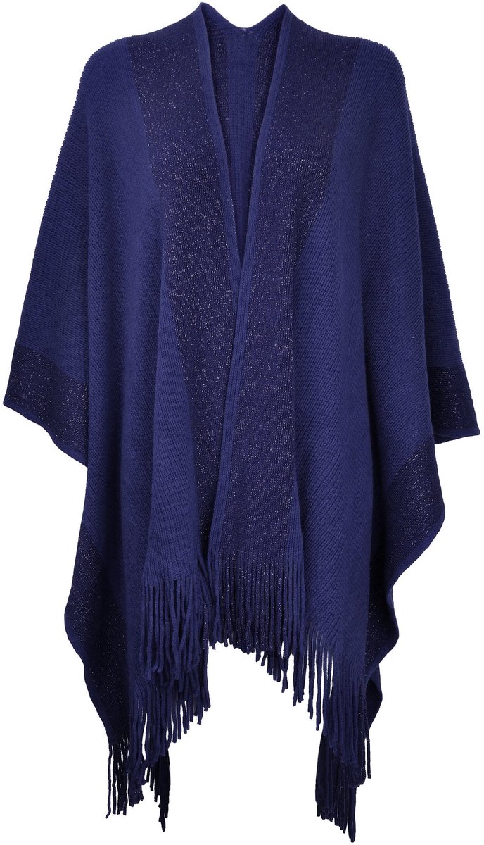 Dailygoods - Winter Open Cape - Warme Poncho - Multifunctioneel - Eenheidsmaat - Franjes - Ideaal voor Koudere Dagen - Damesmode
