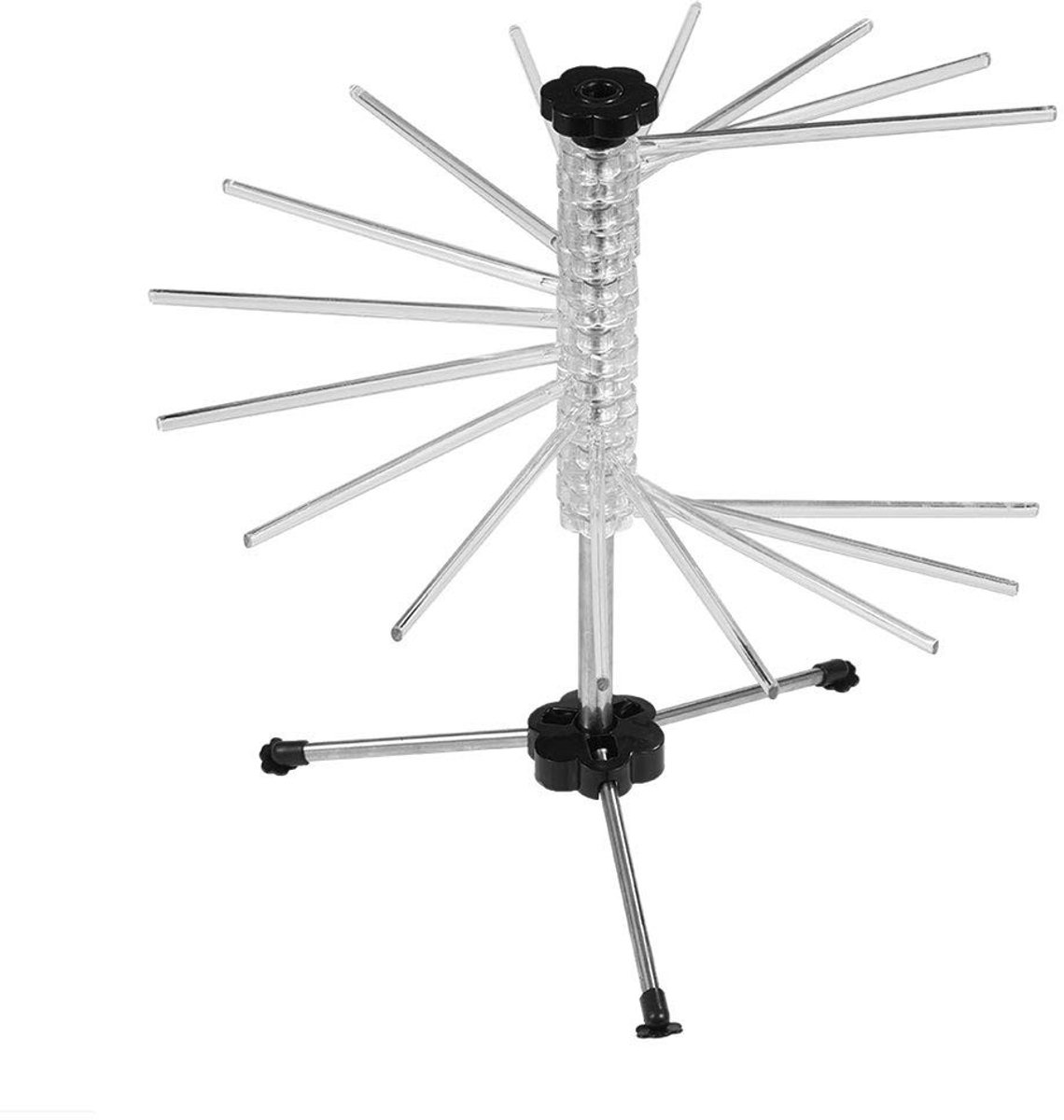 Dailygoods - Verse Pasta Drogers - Noedels Droger - Eenvoudig Opbergen - Roestvrij staal - Droogrek voor Spaghetti - Handmatig - 16 Armen