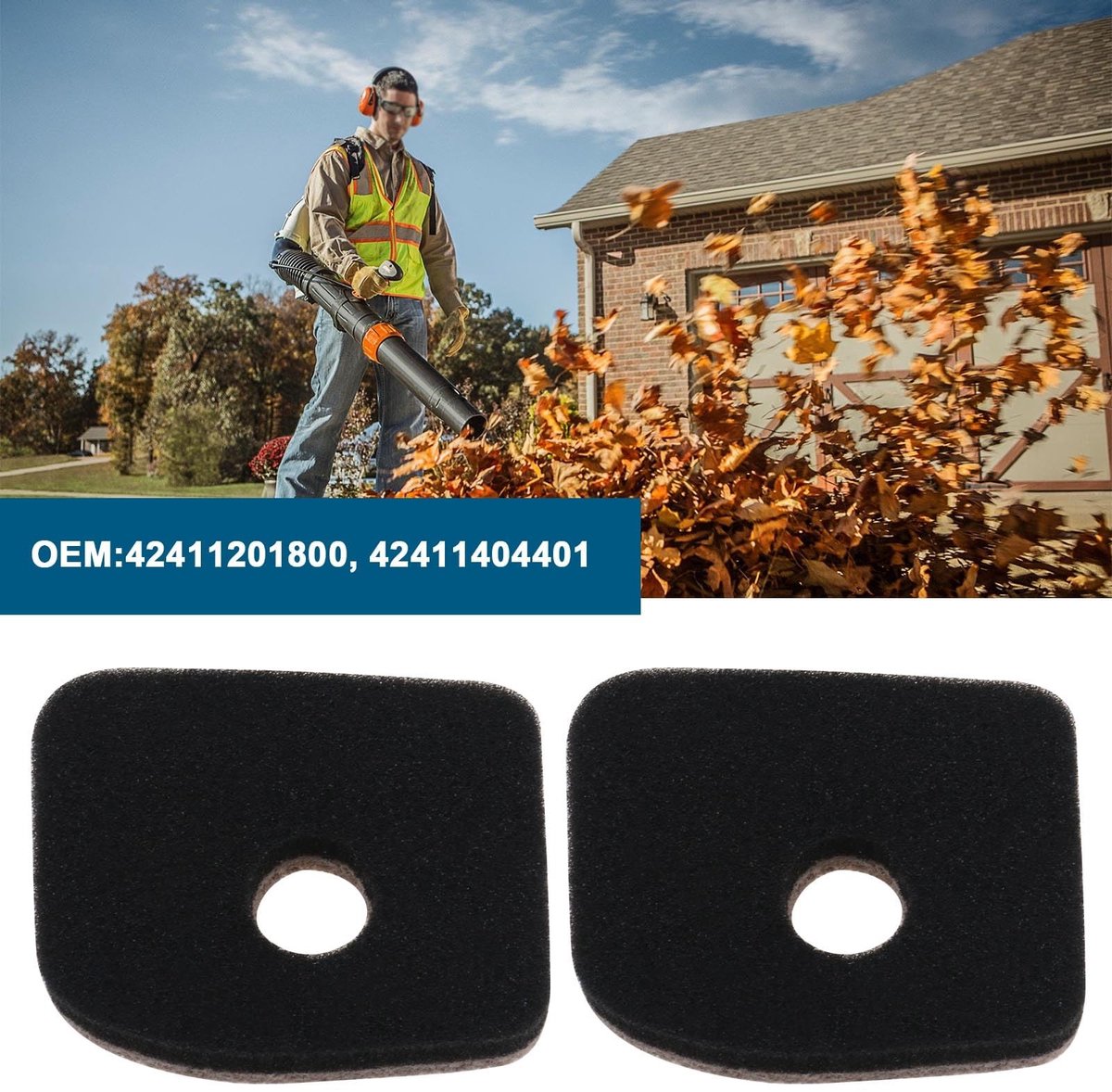 Zeynomax - Luchtfilter - 3 stuks - Vervangingsfilters - Compatibel met Stihl - Spons - Voor bladblazers - OEM-nummer 42411201800 42411404401 – foto 4