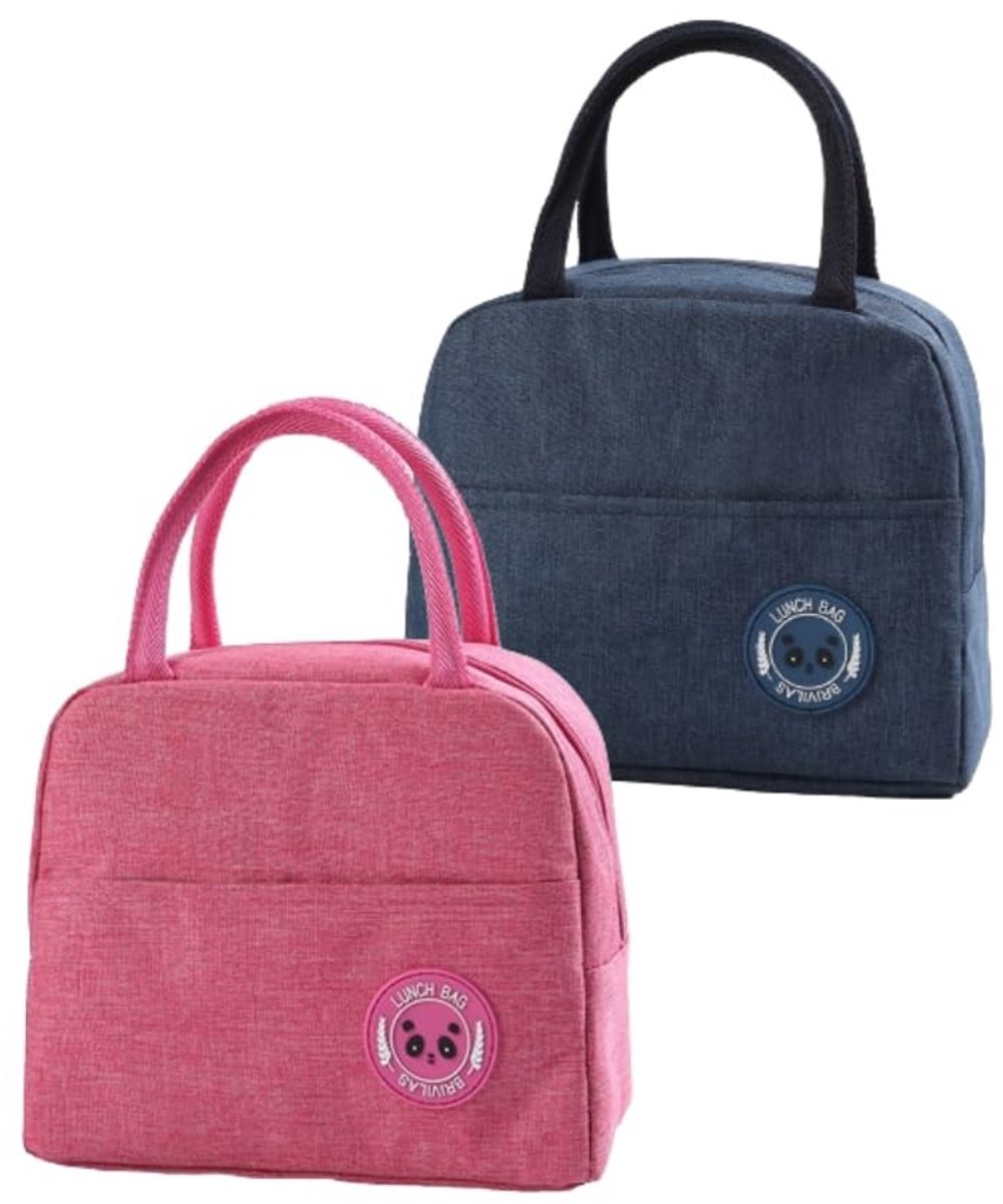 Zeynomax - Geïsoleerde lunchtas - Kleine koeltas - Ideaal voor picknicks en kantoor - Rozerood en marineblauw - Handig voor levensmiddelen - Geschik..