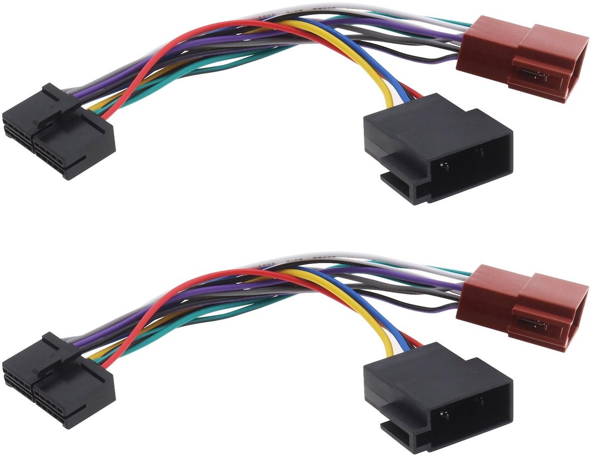 By shayne - Autoradio ISO-adapter - 20-pins kabelconnector - 2-delig - 17,5 cm - Autostereoradio harnasadapter - Geschikt voor schermen - Plug-an...