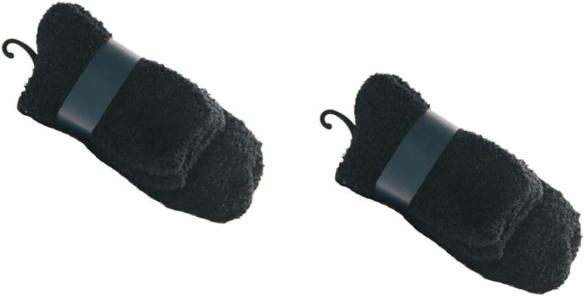 Slippersokken Heren - Warme Sokken - Thuis Comfort - Extra Dikke Pluche - 6 Paar - Zwart
