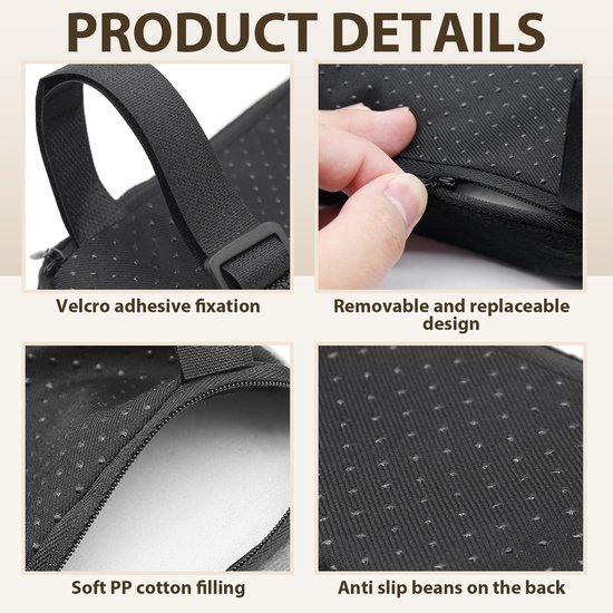 Allecto - Bureaustoel Armleuningen - Comfortabel - Ergonomisch - 25x7,5x3 cm - Memory Foam - Pijnverlichting - Geschikt voor Kantoor en Gaming van Merkloos — afbeelding 3
