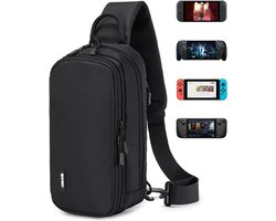 Herentas Schoudertas voor Nintendo Switch 2, Steam Deck en ROG Xbox Ally - Beschermhoes met 10 Game Cartridges en Draagbare Sling Bag Case