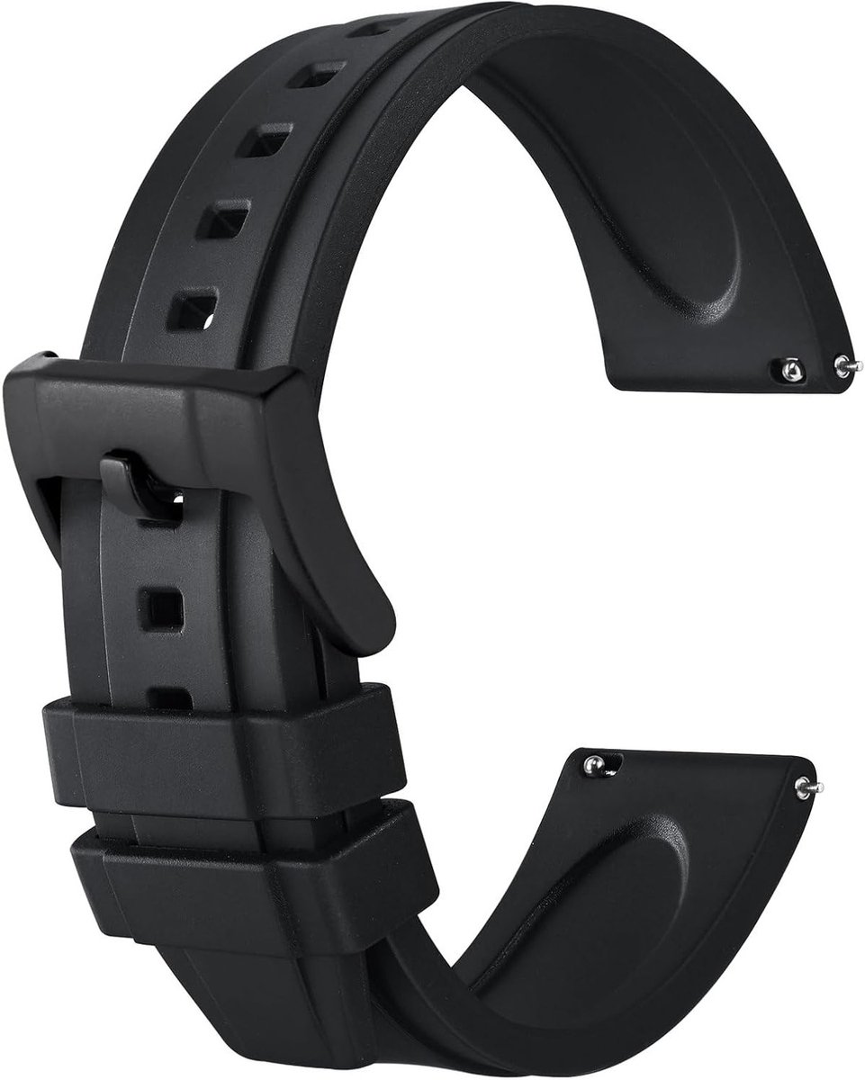 Hevea Horlogebanden van FKM Rubber, Vervangende Strap voor Mannen en Vrouwen, Stofafstotend, Geschikt voor 18mm, 20mm, 22mm en 24mm Horloges