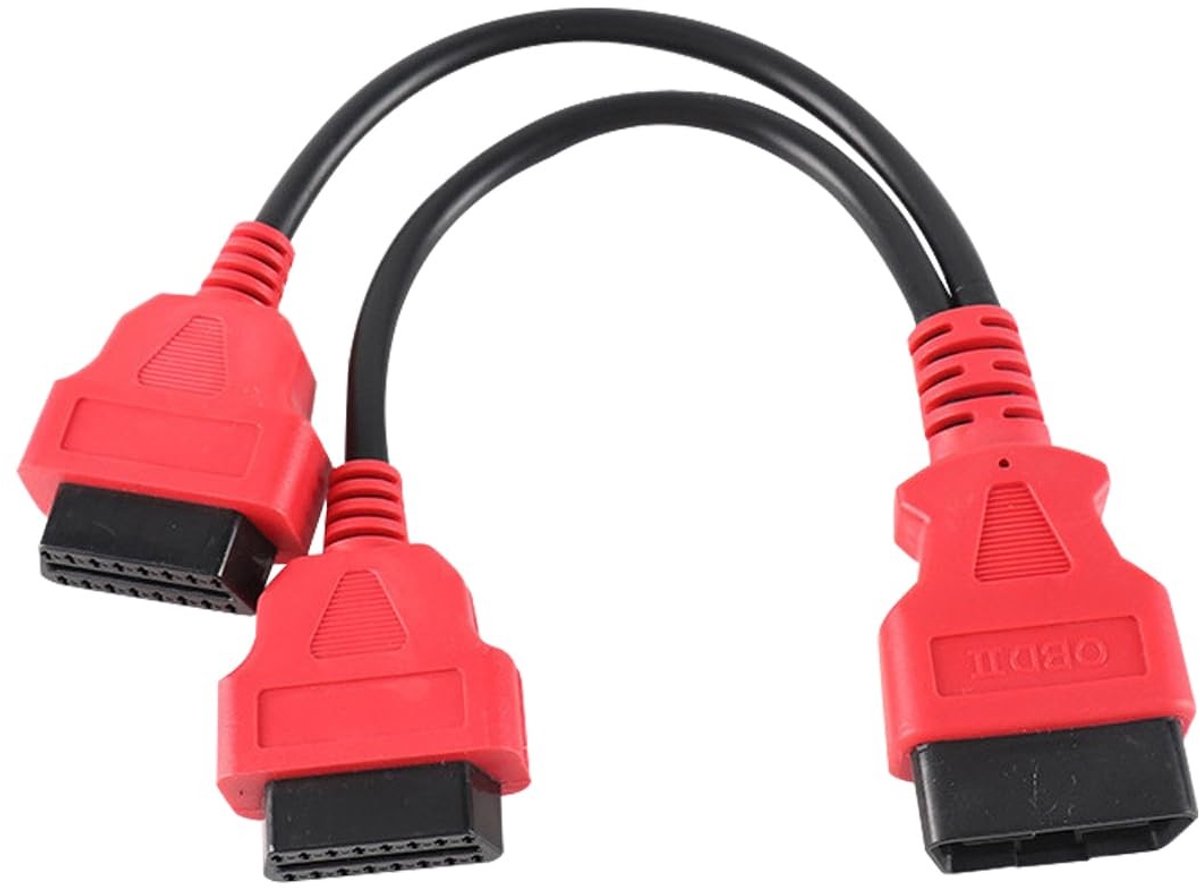 Smoakez - OBD2-diagnosekabel - Diagnose-verlengkabel - 1 stekker naar 2 aansluitingen - 30 cm - Auto gereedschap - Geschikt voor voertuigen - Zwart...