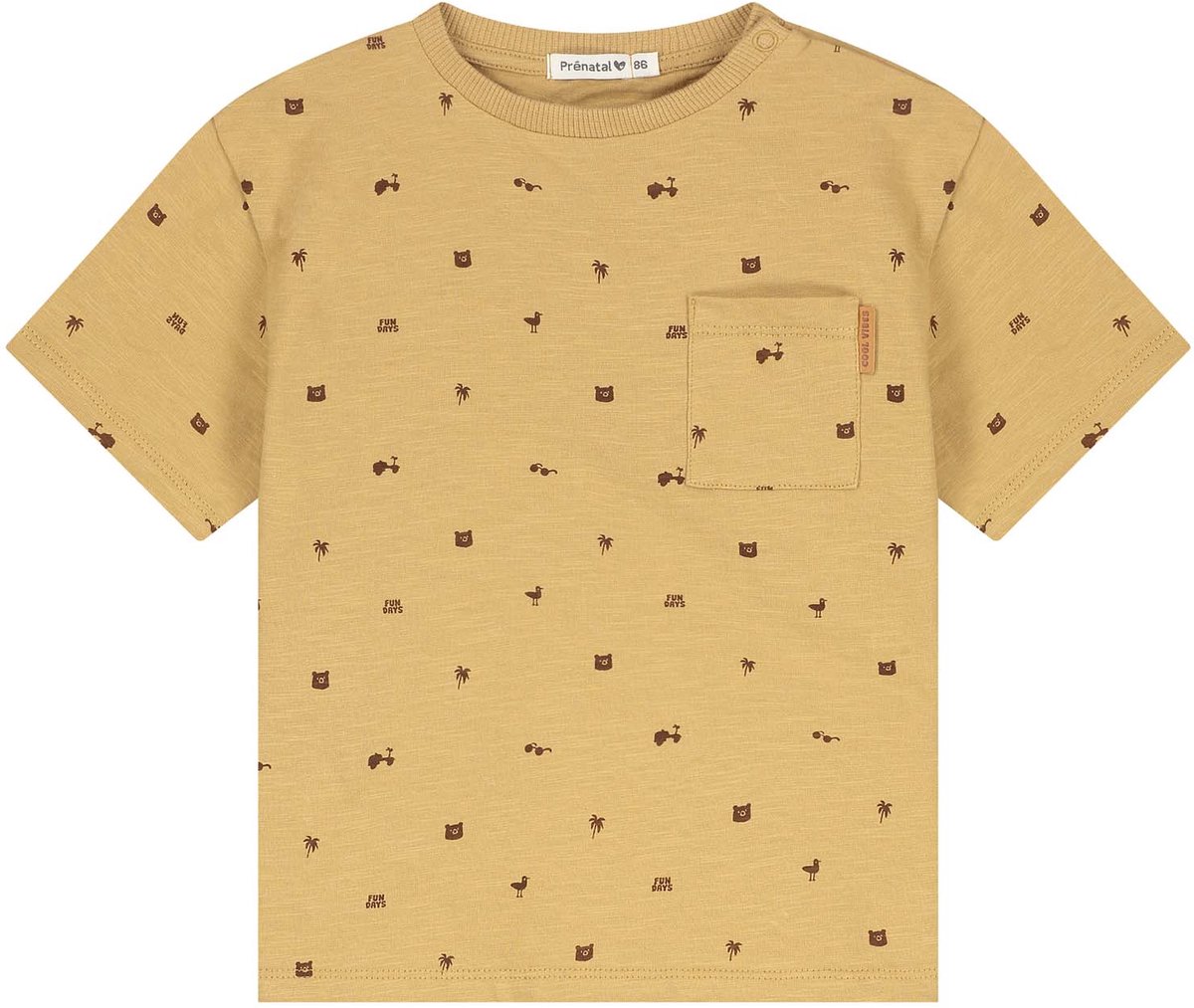 Prénatal peuter T-shirt - Jongens - Geel - Maat 80