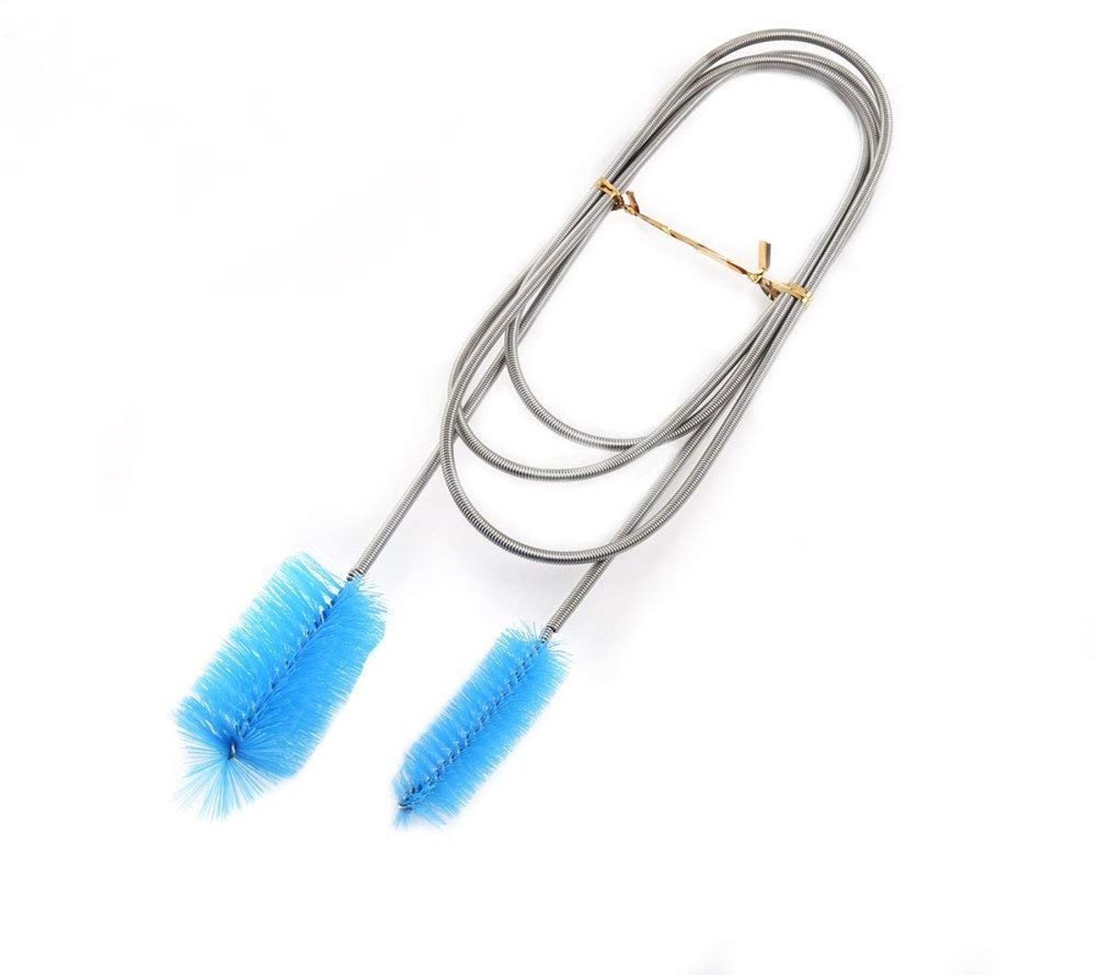 Dailygoods - Buisborstel Aquarium - Dubbele Slangborstel - Voor het Reinigen van Buizen - Blauw - Water Slang Borstel - Geschikt voor Aquaria en Filte