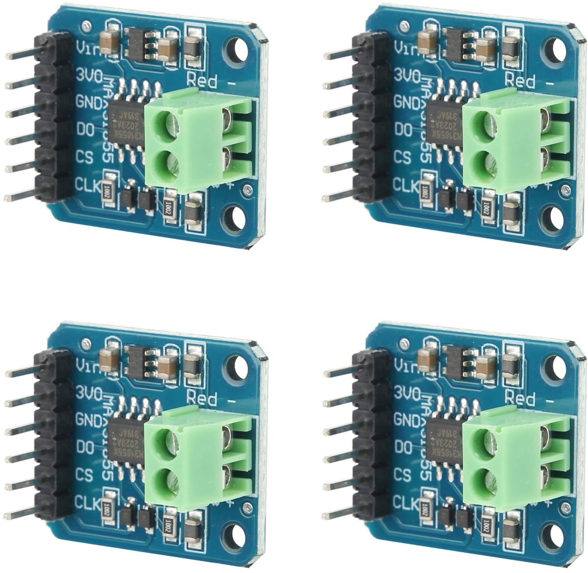 Jhubersproducts - Thermoelement Module Type K - Temperatuursensor - SPI Interface - 4 Stuks - Nauwkeurige Metingen - Geschikt voor Elektronica - Compa