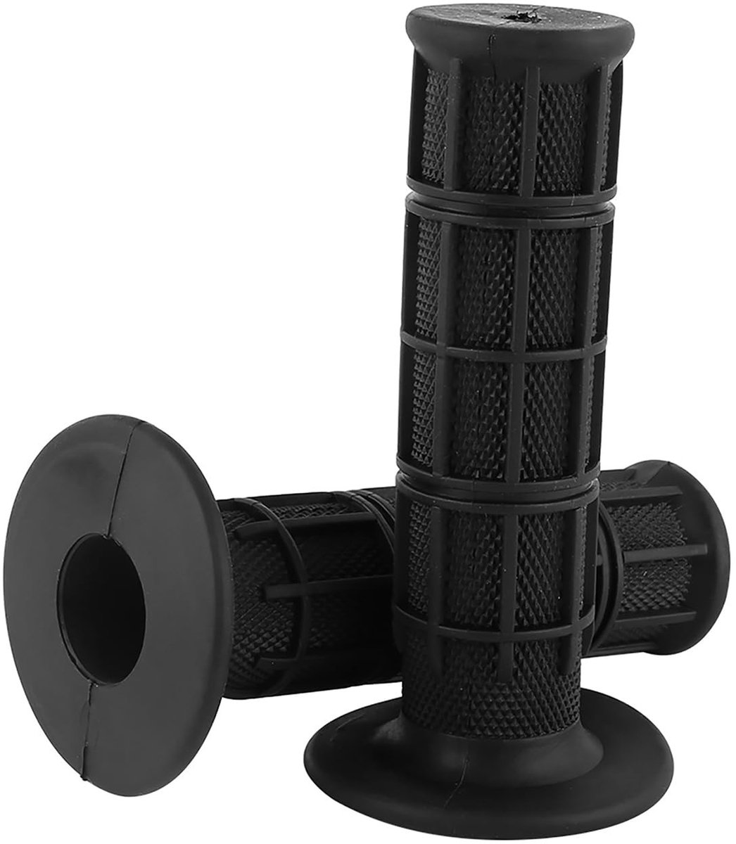 Jhubersproducts - Rubber Handvatten - Universele Handgrepen - Comfortabel en Duurzaam - Zwart - Voor Crossmotor en Motocross - Geschikt voor Motorfiet