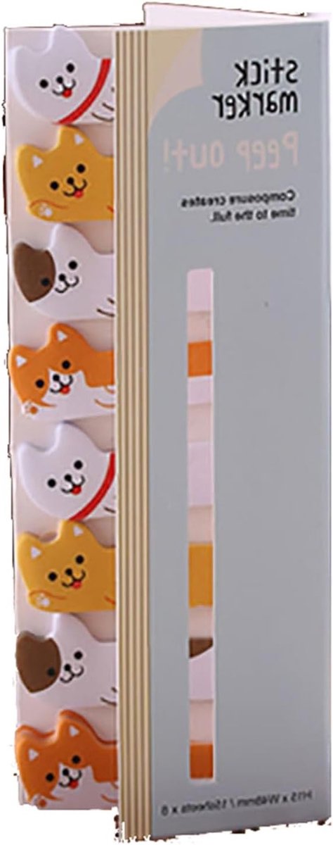 120 Stuks Schattige Zelfklevende Index Tabs - Mini Cartoon Dieren Pagina Markers voor Korte Herinneringen en Notities