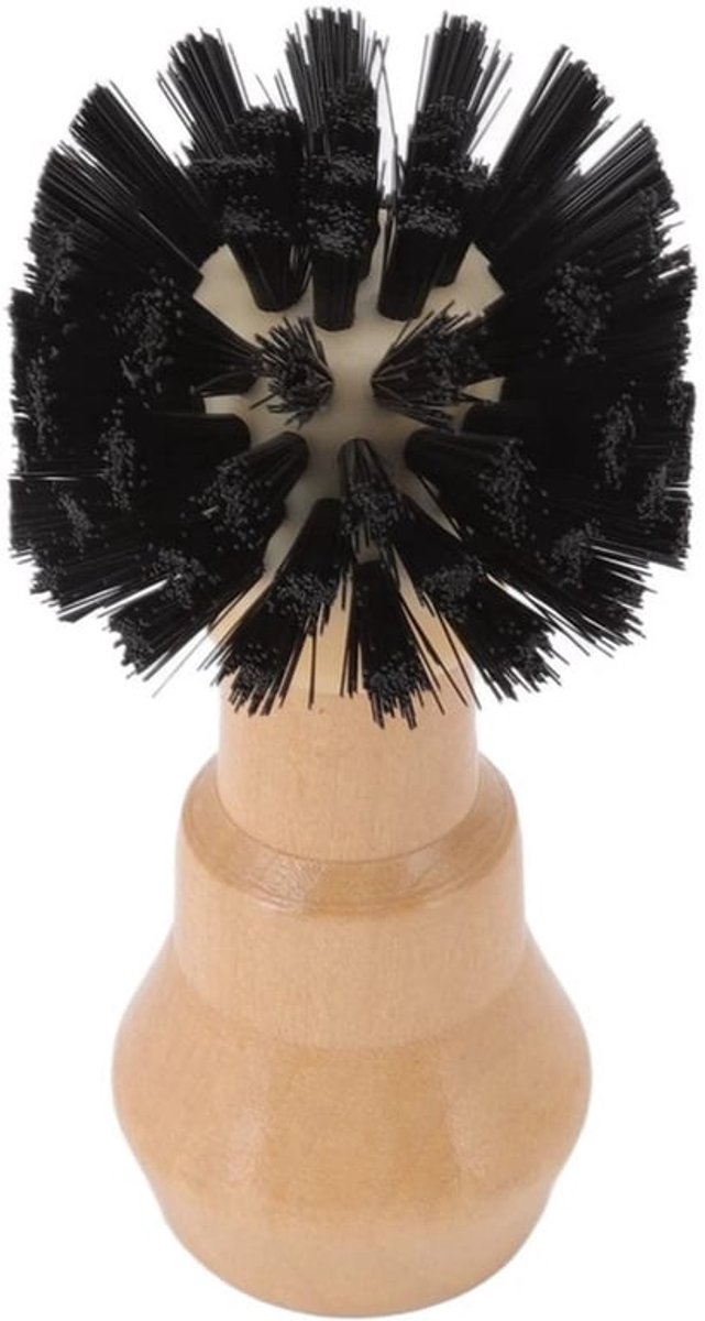 Koffie Portafilter Reinigingsborstel, Koffiezetapparaat Borstel Keukengereedschap met Nylon Borstelkop Rond Beuken Handvat (51/54mm)
