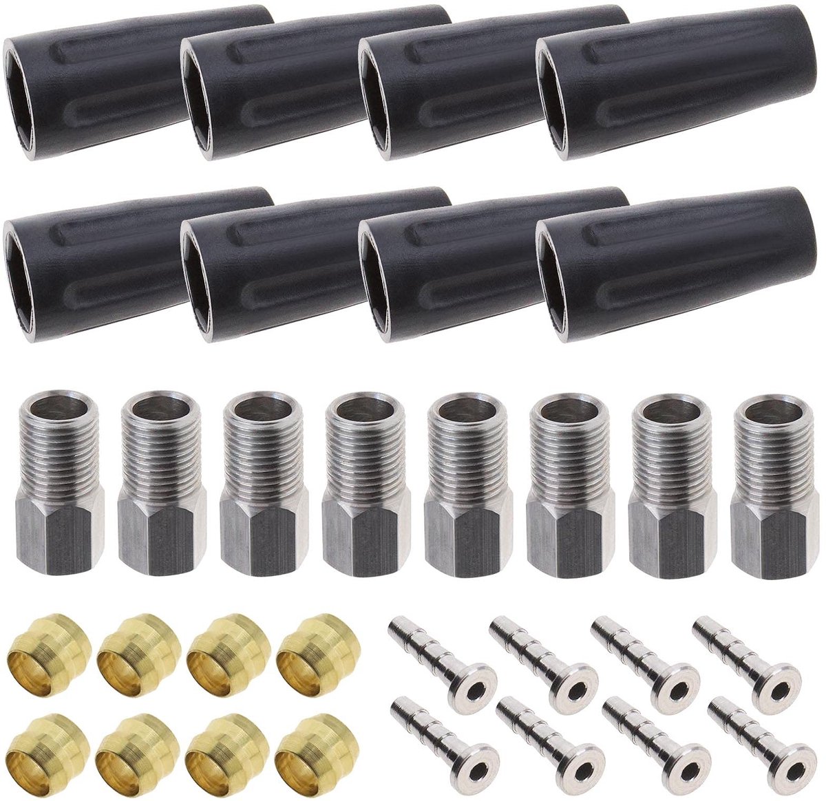 Dailygoods - BH90 Cable Hose Set - Hydraulische Remslang - Reparatieset voor Fietsen - Olijfkleurig - Onderdeel voor Disc Brake - Inclusief Olienaalde