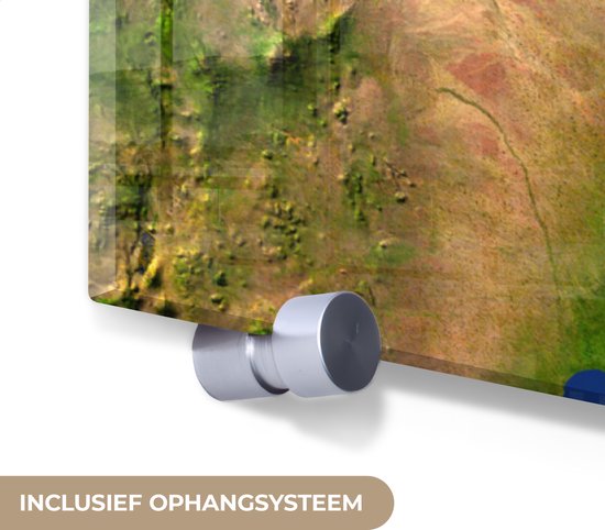 Peinture sur verre - Image satellite de la Somalie avec le drapeau du pays dessus - 80x60 cm - Peintures sur verre acrylique - Photo sur Glas