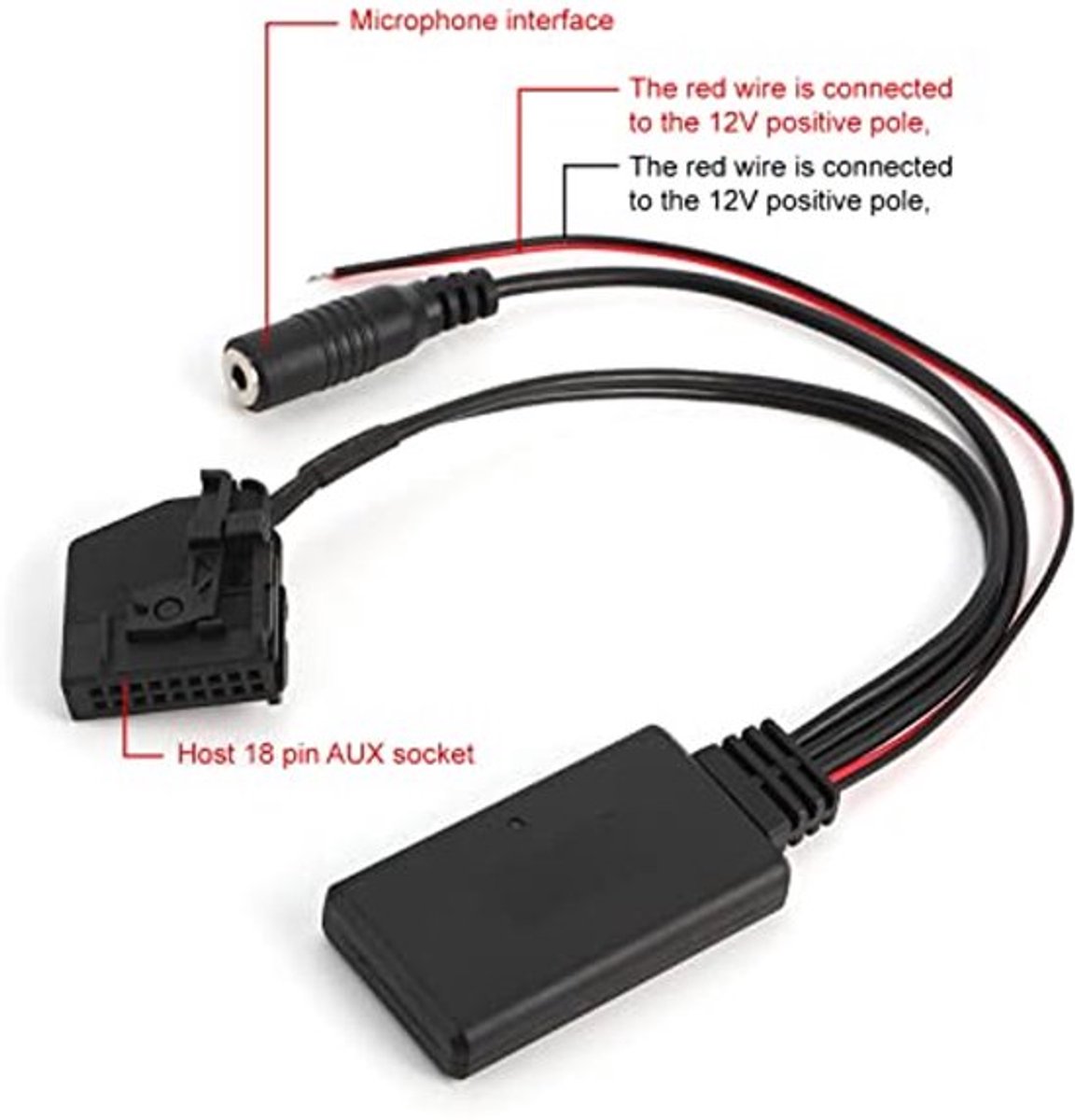 Bluetooth Adapter - 18Pin AUX Kabel - Geschikt voor Benz Comand 2.0 W211 W208 W168 W203
