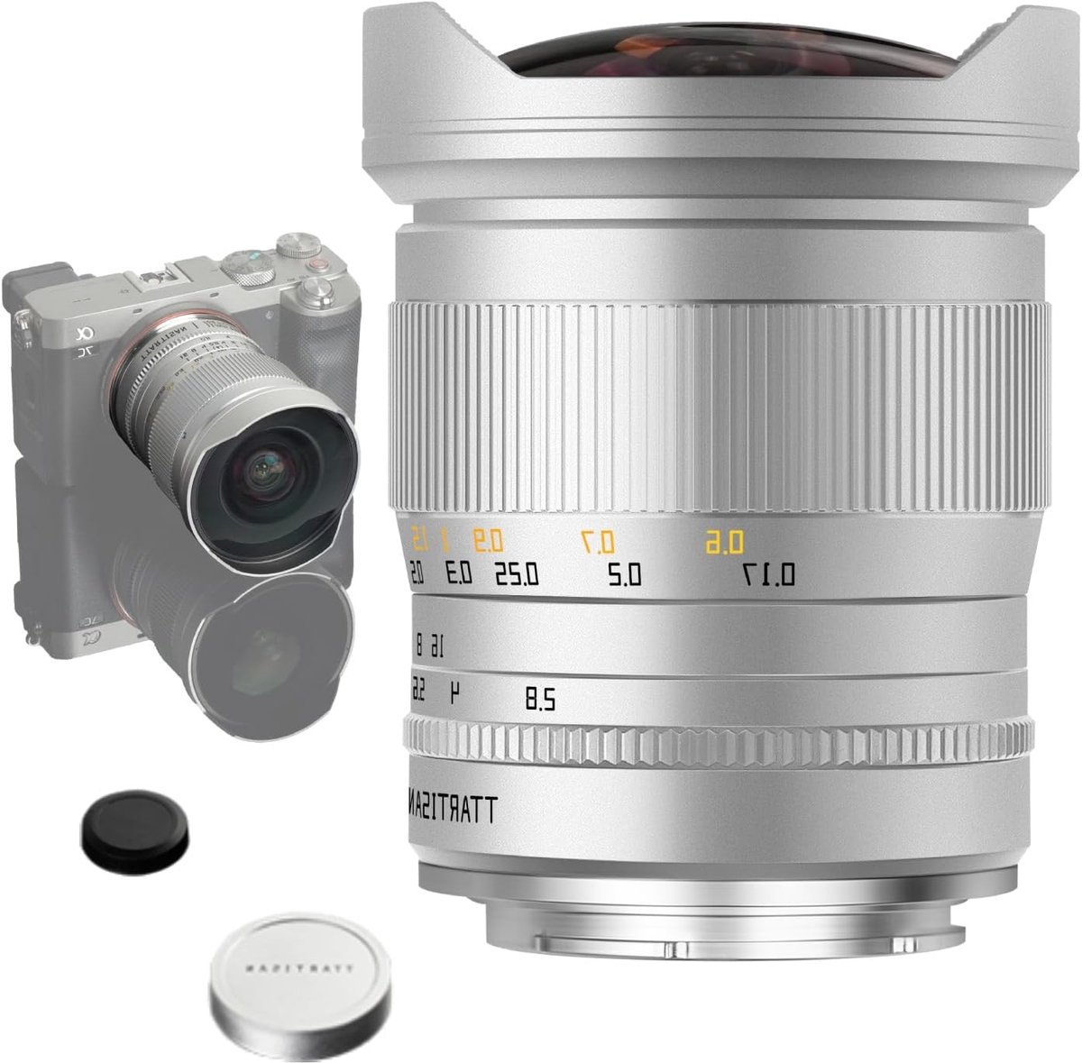 11mm F2.8 Fisheye Camera Lens voor E Mount Camera's zoals A7, A7II, A7R en meer, Zilver, Ideaal voor Landschappen en Creatieve Fotografie
