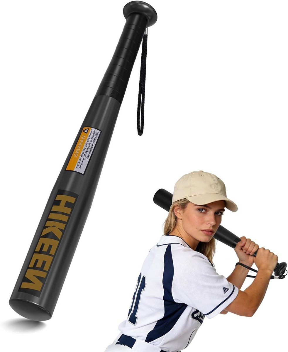Baseballbat met antislip grip, paracord polsband en optimale controle voor elke speler