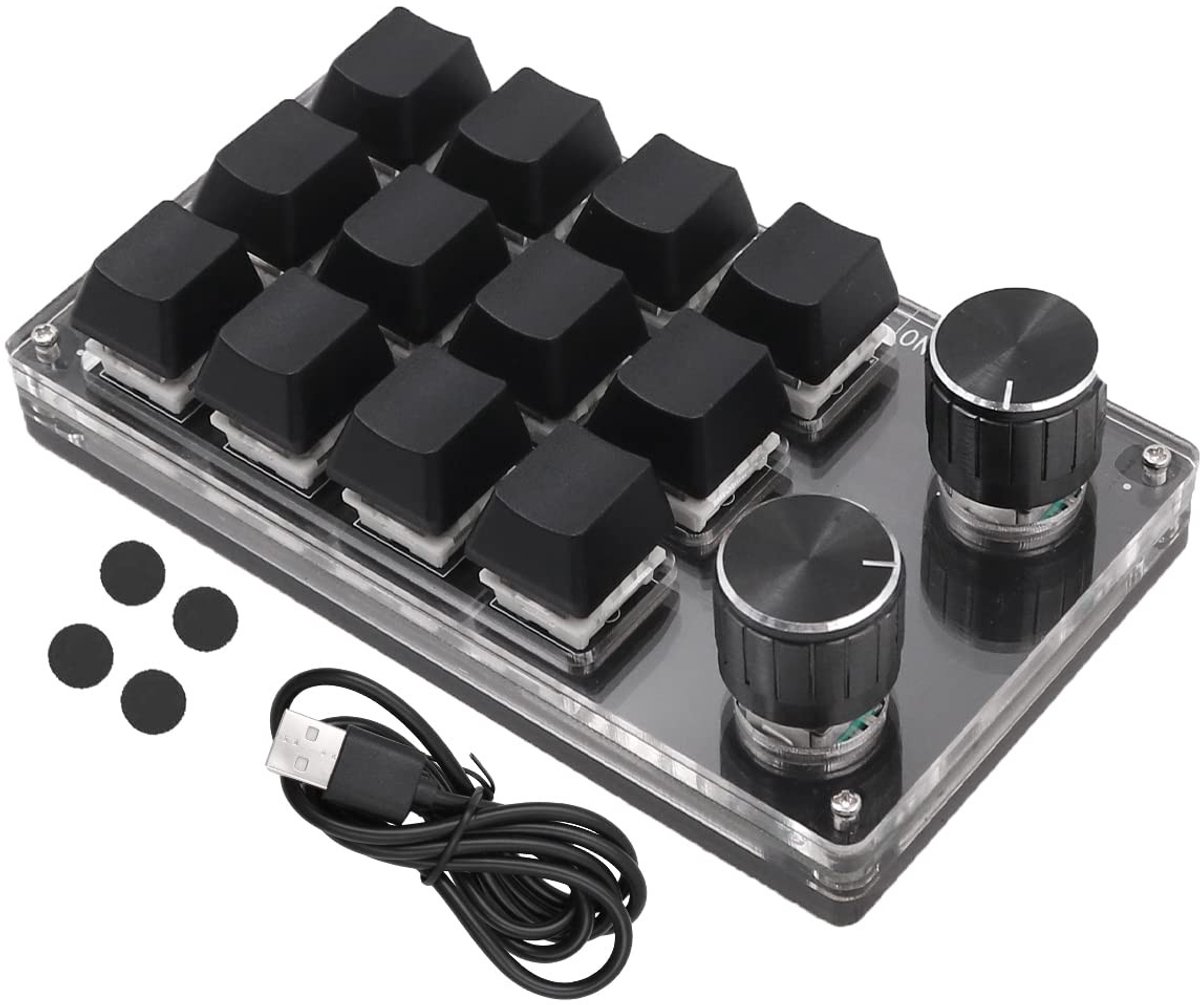 Seb3 - One Handed Macro Mechanical Keyboard - Mini Gaming Toetsenbord - Zwart - 12 Toetsen - Geschikt voor PC en Laptop - Ambidextrous Design