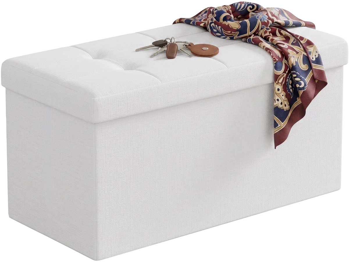 Zitbank met opbergruimte - 38 x 76 x 38 cm - wit