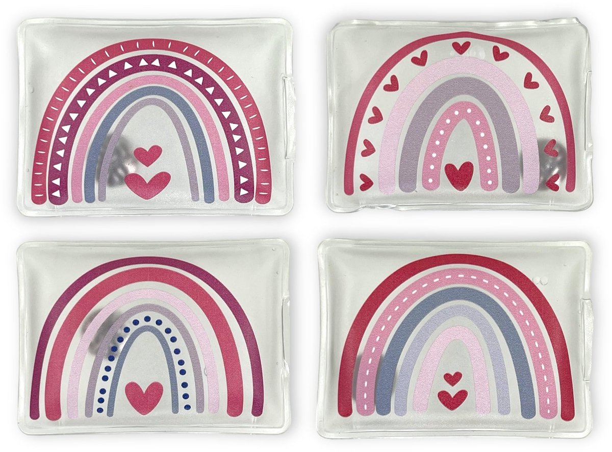 Allecto - Handwarmers - Herbruikbare warmtepads - Ideaal voor koude dagen - Set van 4 - Regenboogliefde - Comfortabel en stijlvol - Geschikt voor v...