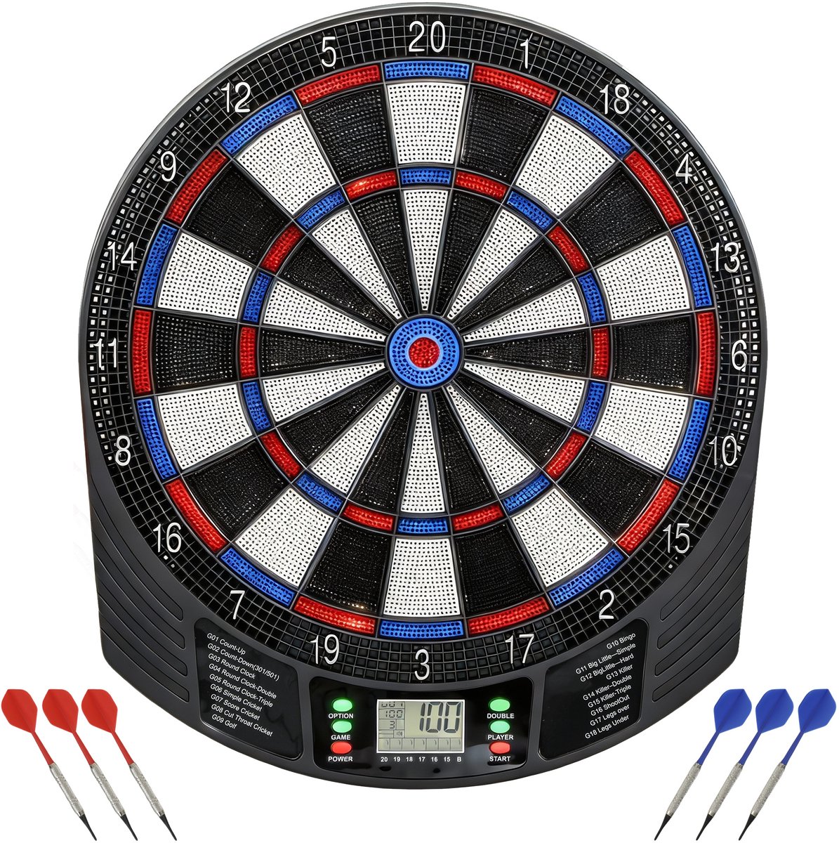 Sportnow Elektronisch Dartbord-Kunststof-47L x 41B x 2,5H cm-Meerkleurig