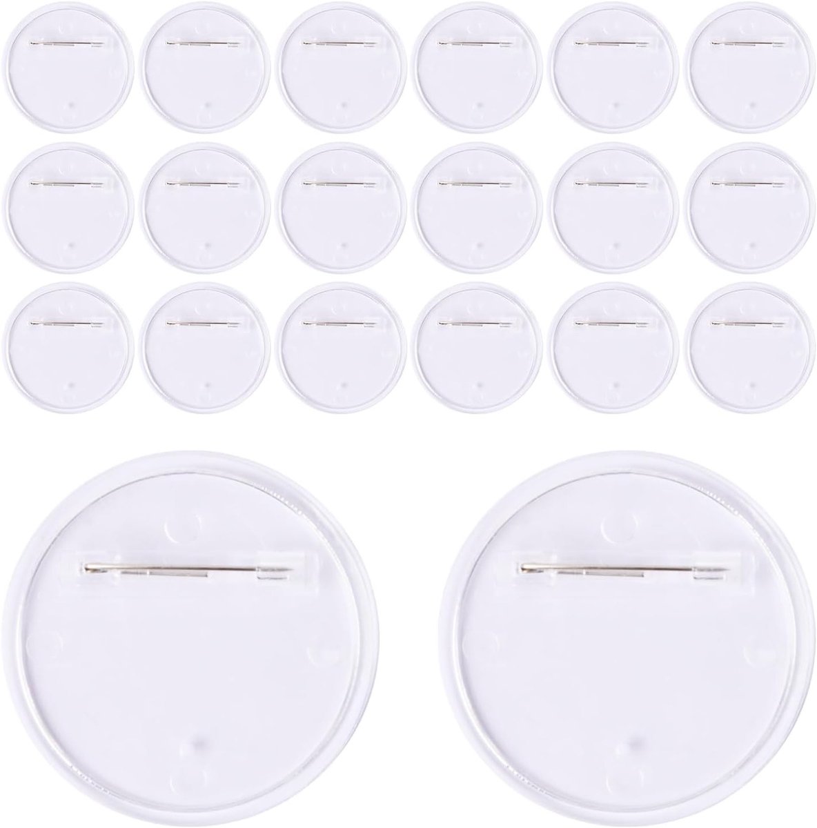 Set van 20 Transparante Knopen voor DIY Projecten met Veiligheidsspeld voor Foto's, Kleding en Naamlabels - 40mm