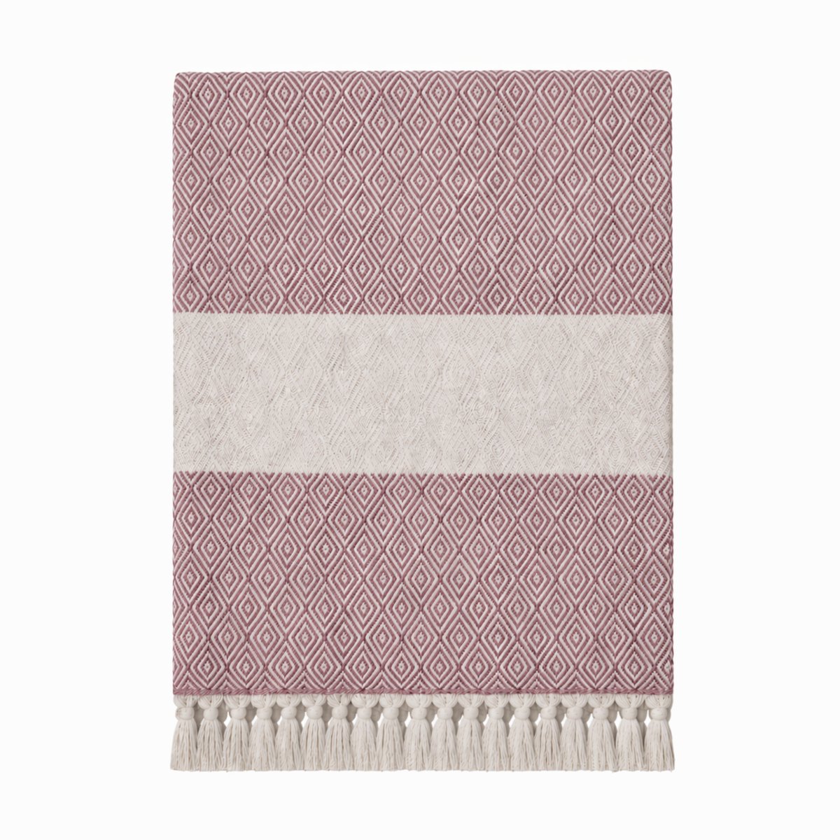 Hamamdoek, Strandlaken, 100x180 cm, 100% Katoen, 450 gr, Zacht en Sneldrogend, Sauna, Spa, Strand, Yoga, Luxe Hamamdoek, Diamond Design, Terracotta, Duurzaam, De Linde Home