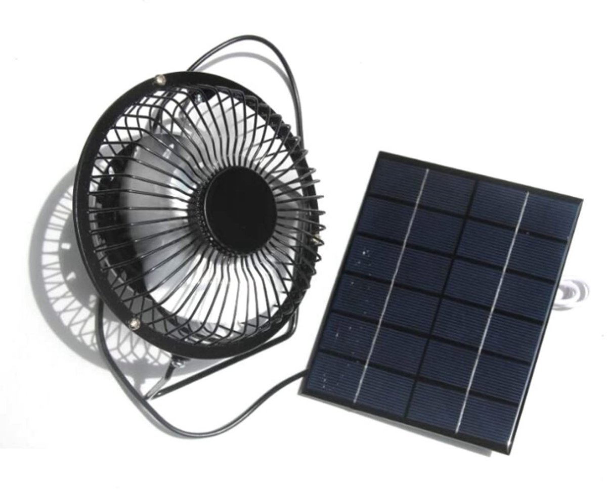 Mini Draagbare Zonnepaneel Ventilator - 6V 2W USB Uitlaatventilator voor Buiten