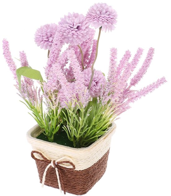 NTHProducts - Kunstplant - Kunstbloem - Potted Plant - Kunstlavendel - Vaasdecoratie - Geschikt voor elke gelegenheid - Vintage hydrangea