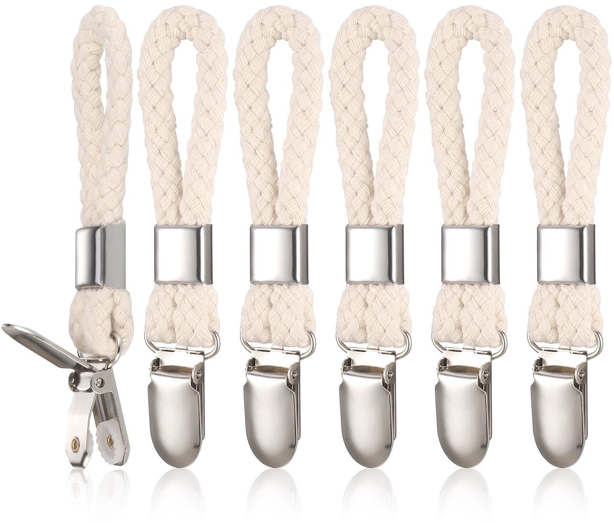 NTHProducts - Handdoek Hangers - Handdoek Clips - Sterke Grip - Beige - Keuken en Badkamer - Tafeldoek Houder - Set van 6