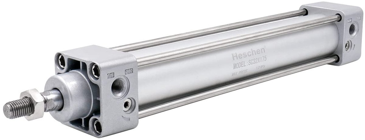 Byshayne - Pneumatische Cilinder - 32mm Bore - 175mm Stroke - Dubbele Actie - PT1/8 Poort - Geschikt voor Machinebouw - Enkelstang