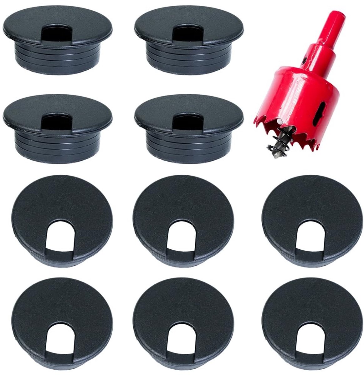 MTTProducts - Kabeldoorvoer - Kabelmanagement - Praktische oplossing - Zwart - Kabelbescherming - Geschikt voor kantoor en thuis - 35 mm