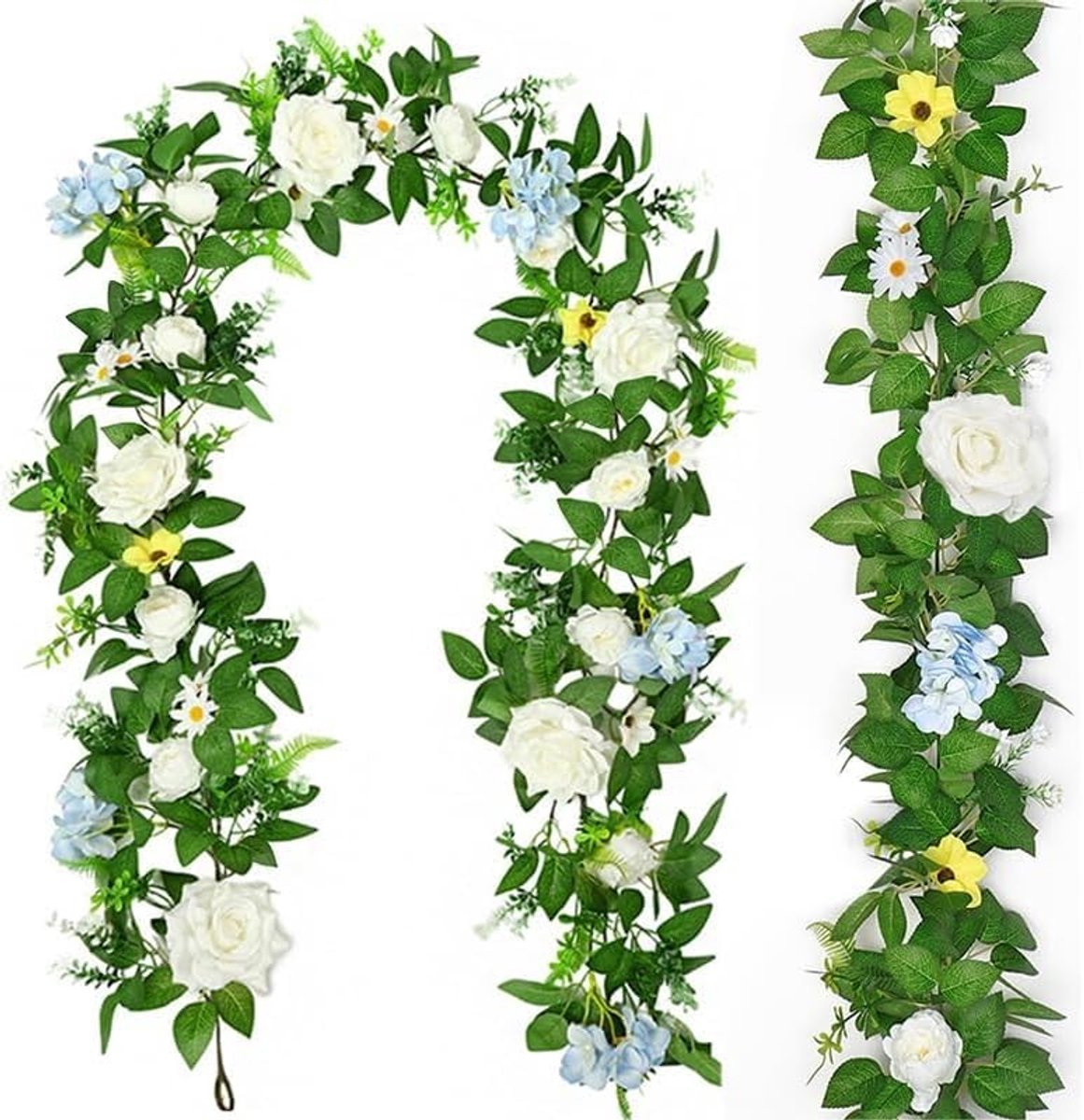MTTProducts - Kunstbloemen - Kunstplanten voor Bruiloft - Wijnrood - Sierlijke Rozenkrans - Decoratie voor Tafel en Tuin - Geschikt voor Feesten en Eve...