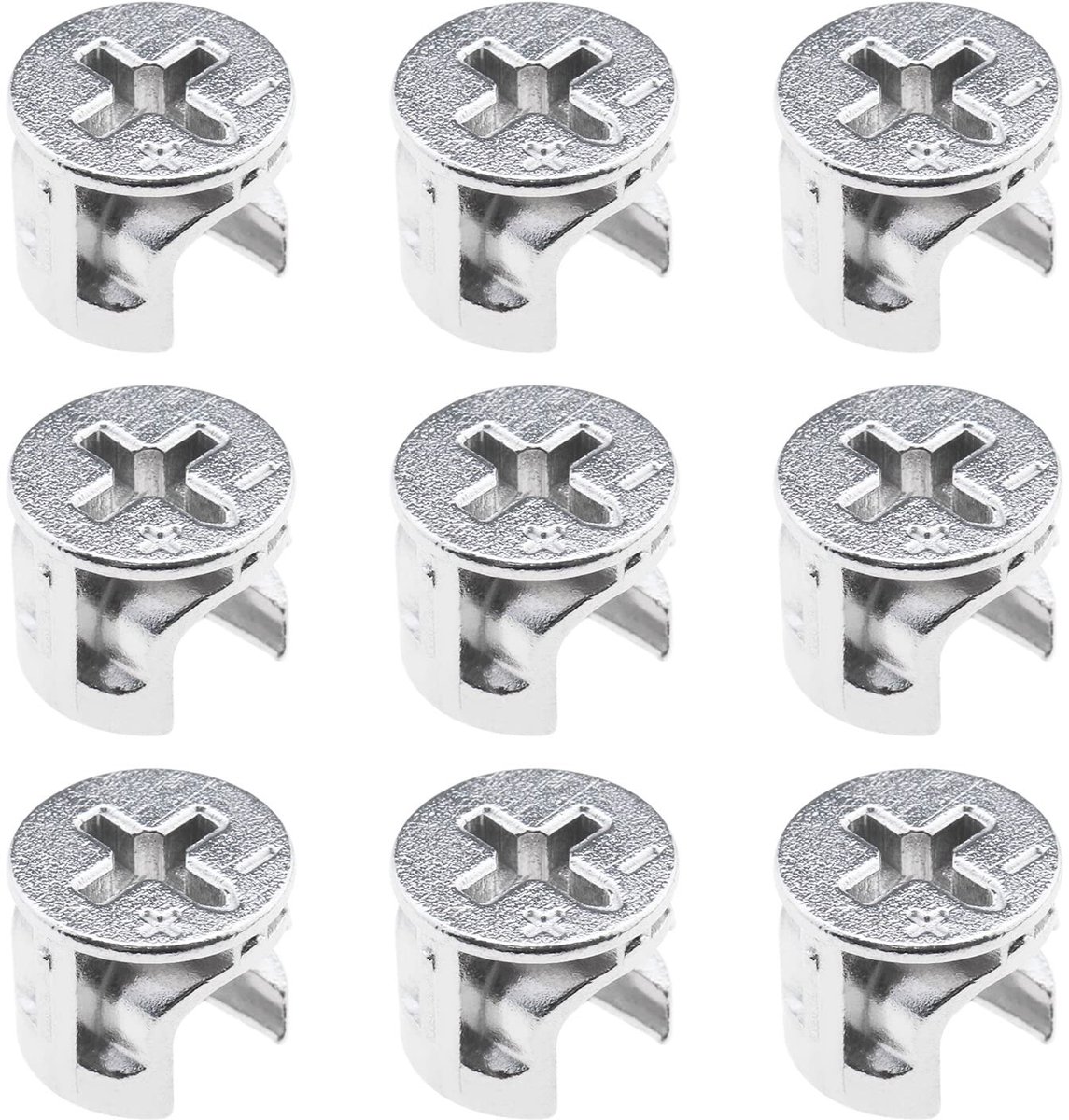 Allecto - Meubel Connector - 50 Stuks - Ideaal voor Meubelmontage - Zilver - Cam Lock Fittings - Perfect voor Kasten en Dressoirs - Zinklegering