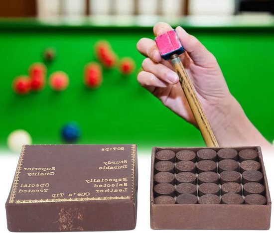 Snooker Keu Punten van Leer, 11mm Maroon Zacht en Hoge Dichtheid, Vervangingsset voor Biljart en Poolspellen — afbeelding 4