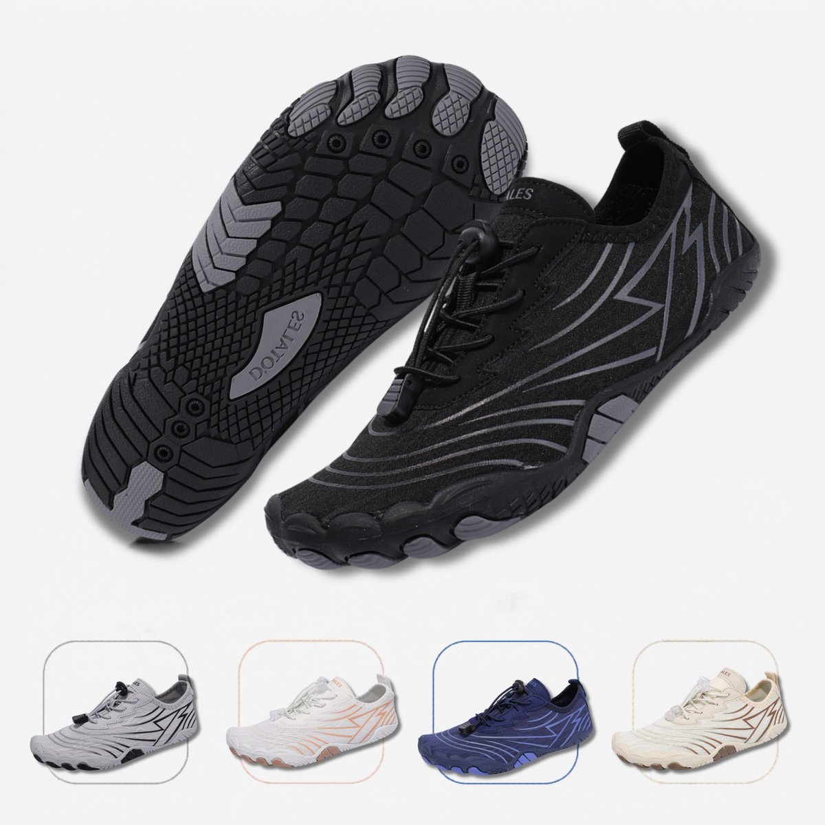 DOTALES - FlowStep barefoot schoenen Schwarz/Schwarz 41