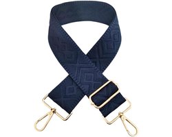 Tasriemen - Verstelbare Schouderriem - 1 Stuk 72-130 cm - 5 cm Breed Nylon Boho Design - Voor Handtassen en DIY Projecten - Donkerblauw