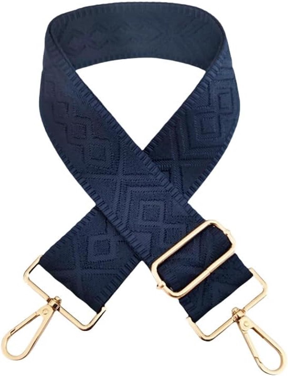 Tasriemen - Verstelbare Schouderriem - 1 Stuk 72-130 cm - 5 cm Breed Nylon Boho Design - Voor Handtassen en DIY Projecten - Donkerblauw